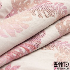 Jacquard coton polyester natté imprimé doucet sapin noir