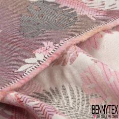 Jacquard coton polyester natté imprimé doucet sapin noir