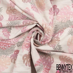 Jacquard coton polyester natté imprimé doucet sapin noir