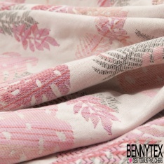 Jacquard coton polyester natté imprimé doucet sapin noir