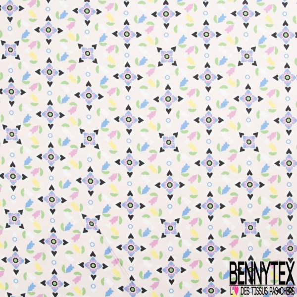 Satin coton élasthanne imprimé rayure fantaisie verticale noir blanc discret marine beige