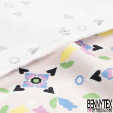 Satin coton élasthanne imprimé rayure fantaisie verticale noir blanc discret marine beige