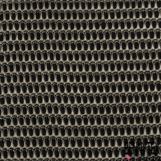 Maille guipure ajourée blanc cassé lurex or