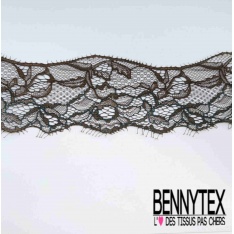 Galon tulle festonné brodé floral ton sur ton crème