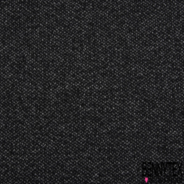 Drap de laine chiné noir blanc gris