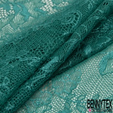 Dentelle fine fixe festonnée motif floral bleu très vif