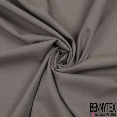Toile souple de laine tailleur uni fossile