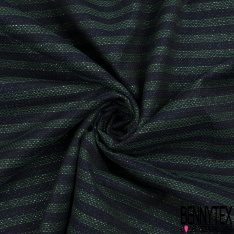 Brocart tissé motif rayure horizontale noir lurex noir cerise lurex rouge