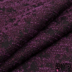 Brocart tissé chiné roux canelle lurex cuivre fond noir