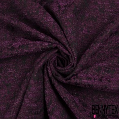 Brocart tissé chiné roux canelle lurex cuivre fond noir