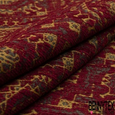 Brocart tissé motif géométrique vintage canard beige neprun