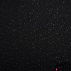 Sergé de laine noir lurex argent