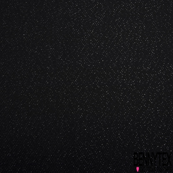 Sergé de laine noir lurex argent