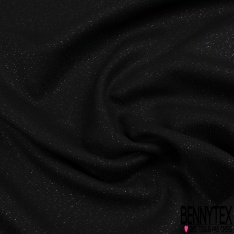 Sergé de laine noir lurex argent