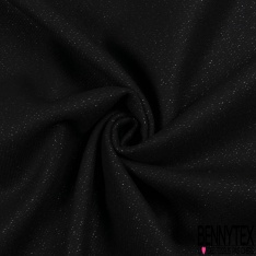 Sergé de laine noir lurex argent