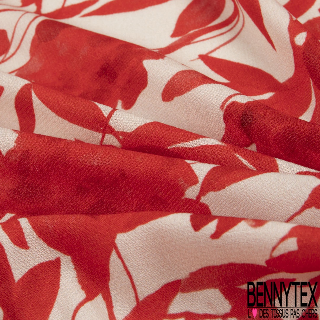 Crêpe Georgette viscose imprimé floral Fond Bleu Bennytex vente