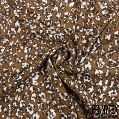 Fibranne viscose imprimé digital floral papier peint rétro fond bleu charron