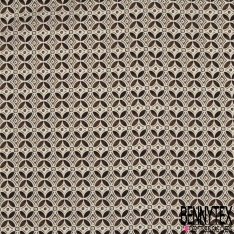 Fibranne viscose imprimé digital géométrique tribal ton naturel