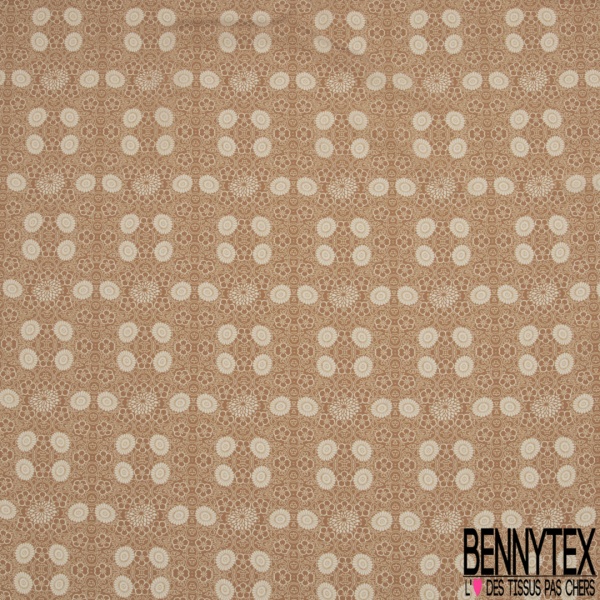 Crêpe viscose digital imprimé mini fleur noir fond blanc optique