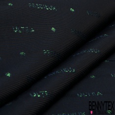 Jacquard polyester motif triangle lurex or fond fantaisie noir