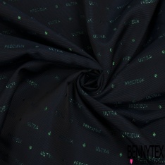 Jacquard polyester motif triangle lurex or fond fantaisie noir