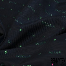 Jacquard polyester motif triangle lurex or fond fantaisie noir