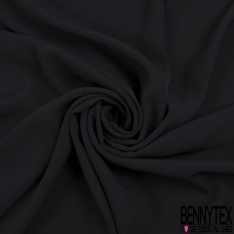 Coupon 3m double crêpe polyester élasthanne uni noir profond