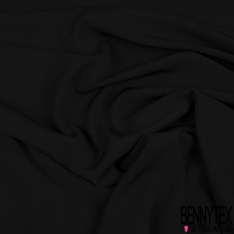 Coupon 3m double crêpe polyester élasthanne uni noir intense