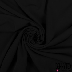Coupon 3m double crêpe polyester élasthanne uni noir intense