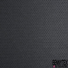 Jacquard imprimé abstrait chiné blanc discret perle lurex argent