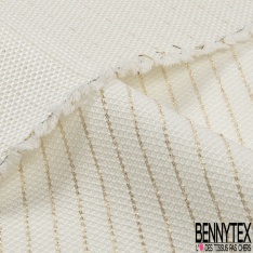 Jacquard imprimé chiné roux blanc discret lurex rouge