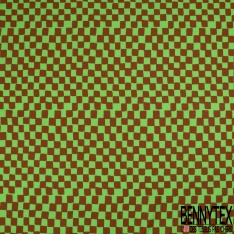 Natté viscose fluide damier pomme cannelle