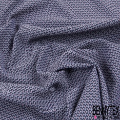 Jacquard imprimé petit motif géométrique noir lurex argent canon de fusil