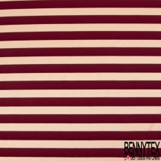 Twill satin acétate grosse rayure horizontale noir blanc optique