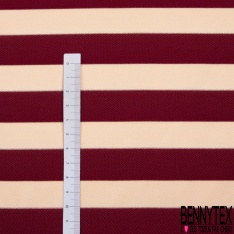 Twill satin acétate grosse rayure horizontale noir blanc optique
