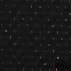 Jacquard fin imprimé géométrique noir lurex or