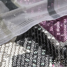 Résille élasthanne imprimé digital feuillage sequin imprimé