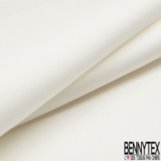 Coupon 3m Satin de coton élasthanne uni blanc cassé