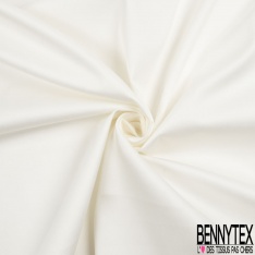 Coupon 3m Satin de coton élasthanne uni blanc cassé