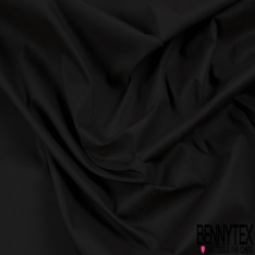 Coupon 3 m Popeline coton polyester élasthanne uni noir d'ivoire