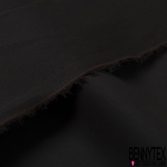 Coupon 3 m Popeline coton polyester élasthanne uni noir d'ivoire
