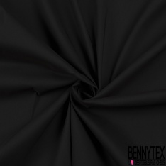 Coupon 3 m Popeline coton polyester élasthanne uni noir d'ivoire