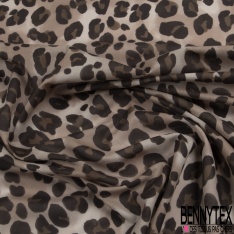 Voile de coton élasthanne imprimé bouche et cerise fond plume française