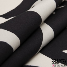 Lin coton imprimé bandana rose noir blanc cassé