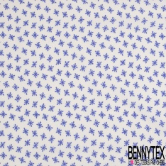 Voile de coton élasthanne imprimé floral cachemire fond crème