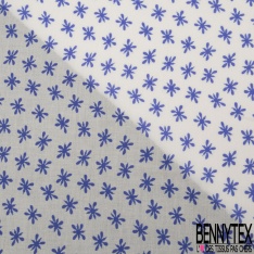 Voile de coton élasthanne imprimé floral cachemire fond crème