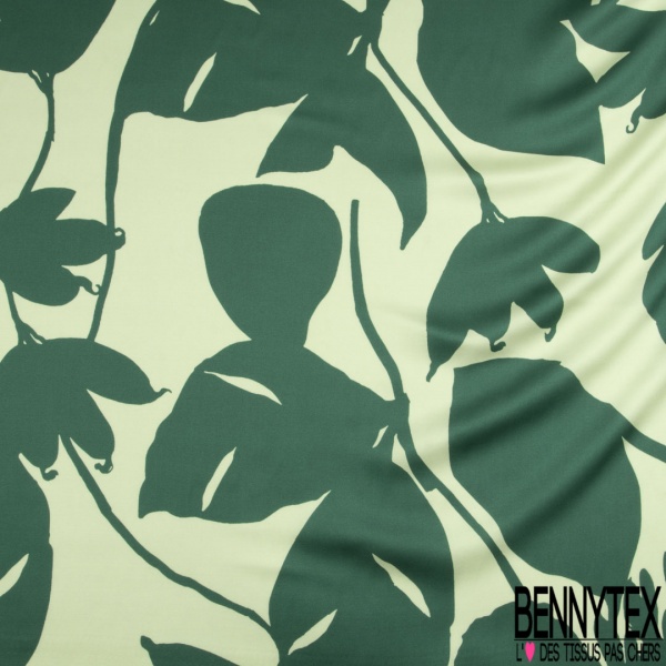 Coupon 3m Satin viscose élasthanne imprimé floral taie and die colorsi fluo fond rose fluo