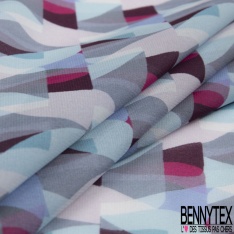 Coupons de 3m de mousseline polyester lancé découpé floral fond grenadine lurex or argent petite laize