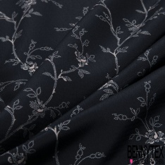 Crêpe fluide fin gaufré imprimé floral seventie's multicolore