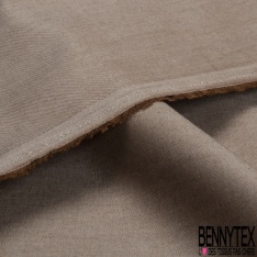 Toile coton fine envers grattée uni kaki